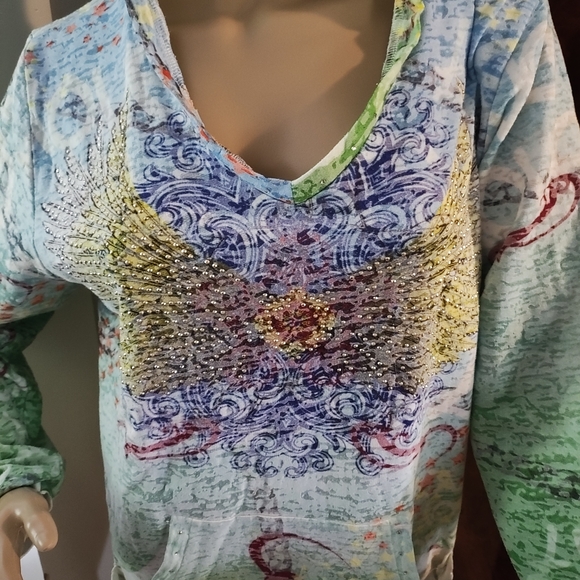 Stunning Plus size Sequin Hoodie with pockets - Picture 3 of 5